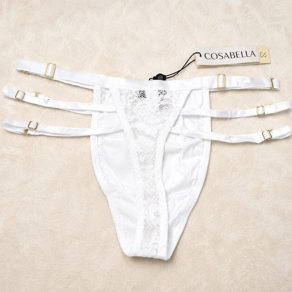 COSABELLA Never Say Never Strappy It Men's‎ Lace Thong White - Size M / NWT